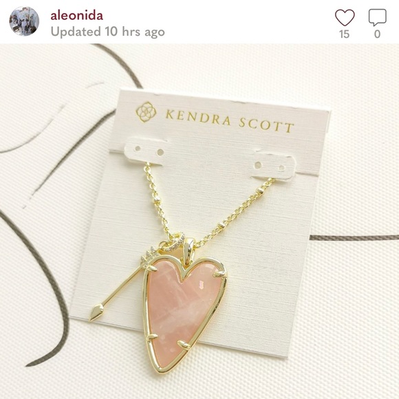 KENDRA SCOTT Ansley Heart Pendant Necklace In Rose Quartz - Picture 14 of 16